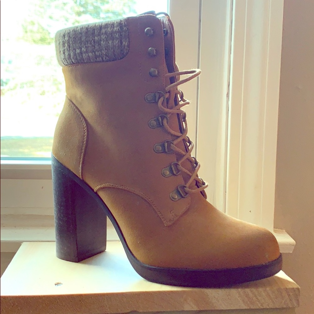 Torrid Lace Up Sweater Heel Tim lookalike heels